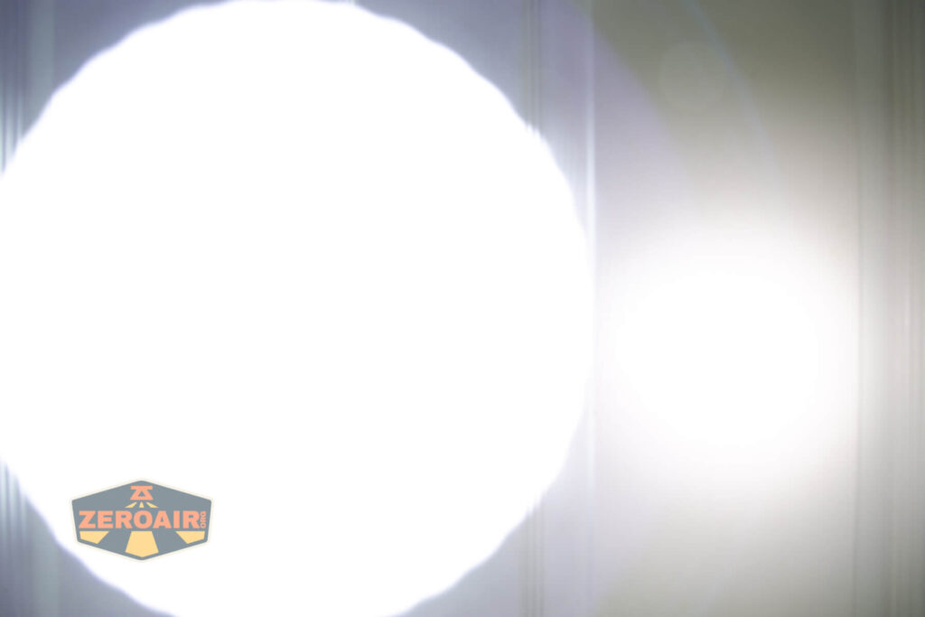 beamshots on door compared to nichia 219b