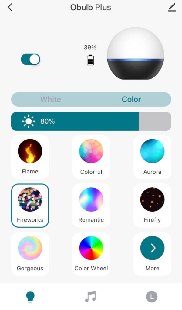 Olight Obulb Plus lantern bluetooth app