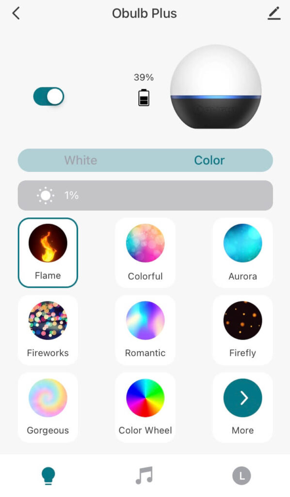 Olight Obulb Plus lantern bluetooth app