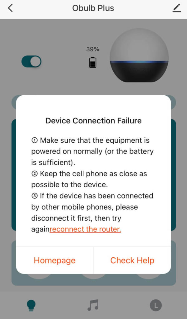 Olight Obulb Plus lantern bluetooth app