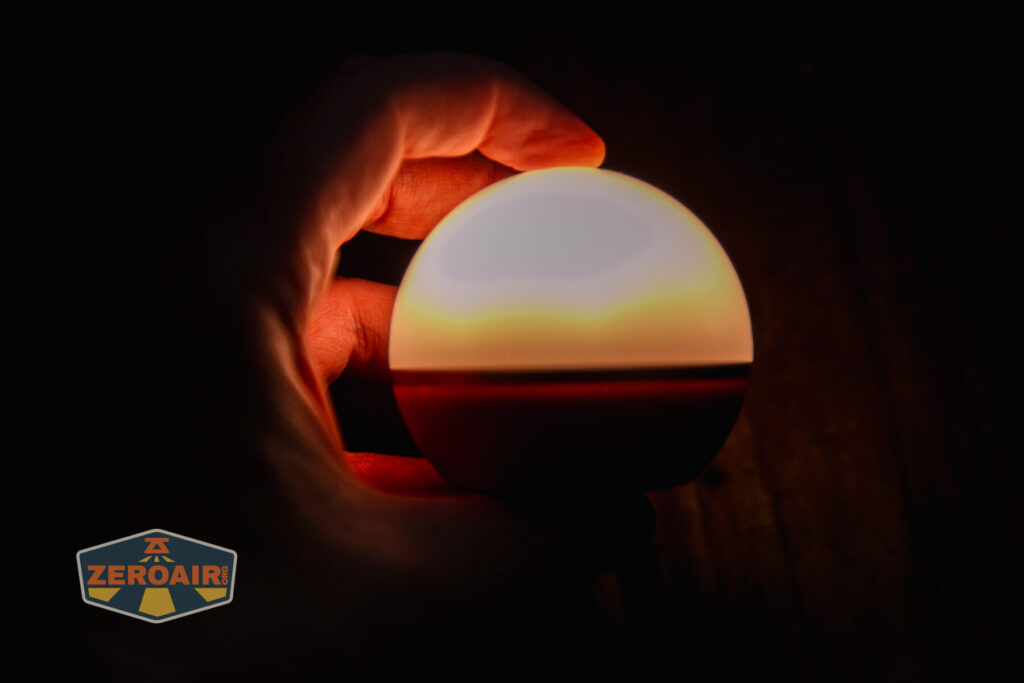 Olight Obulb Pro S lantern on in hand