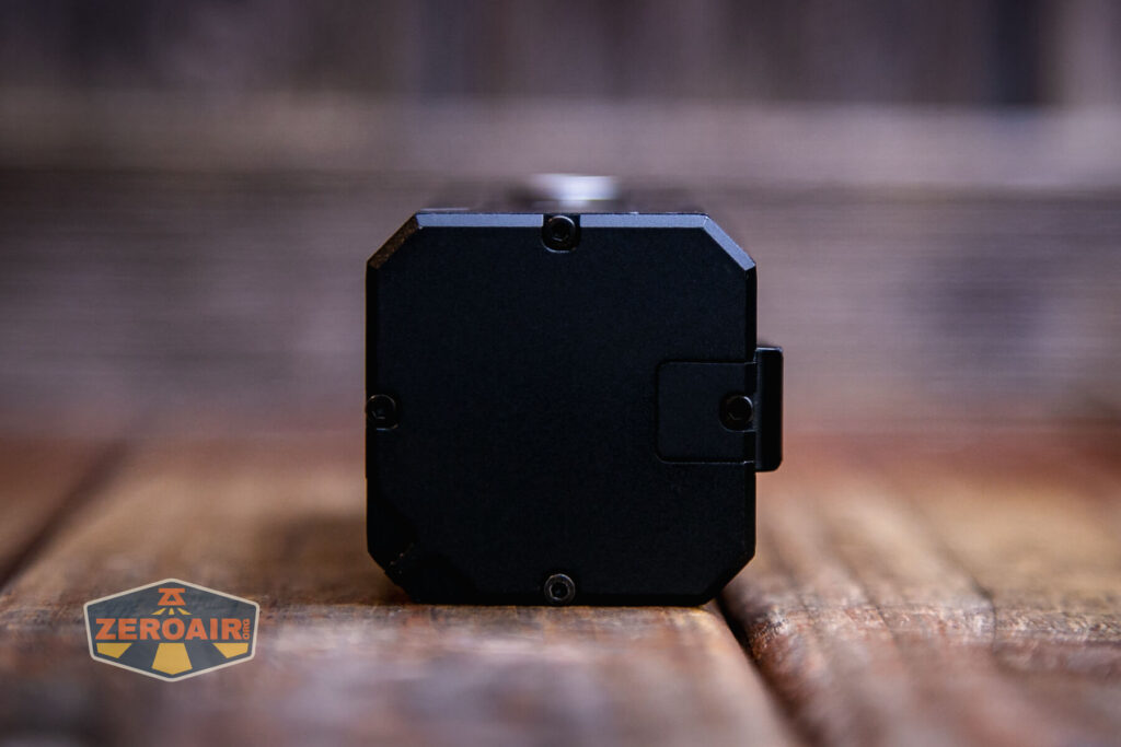 Superfire M12 Rechargeable flashlight tail view