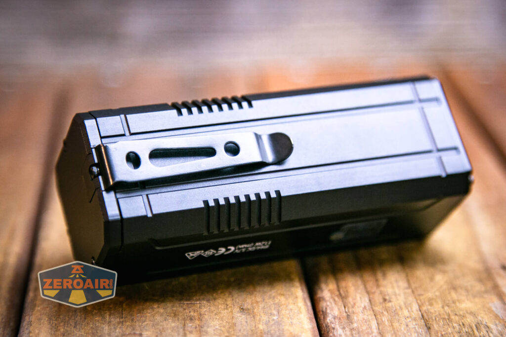 Superfire M12 Rechargeable flashlight pocket clip