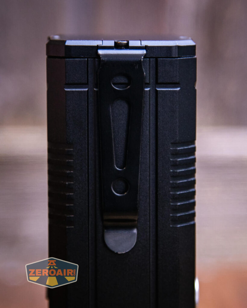 Superfire M12 Rechargeable flashlight pocket clip