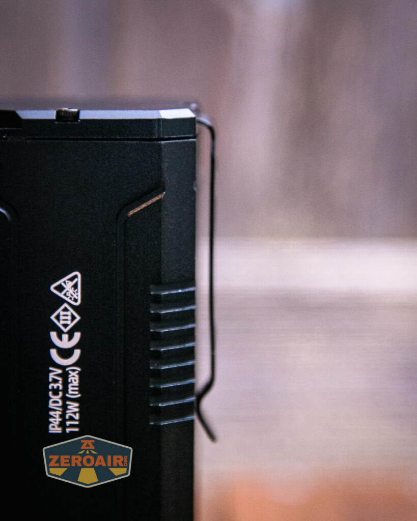 Superfire M12 Rechargeable flashlight pocket clip