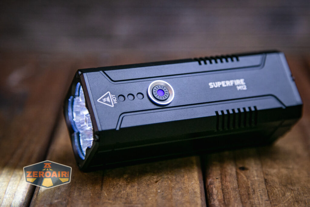 Superfire M12 Rechargeable flashlight emitter array