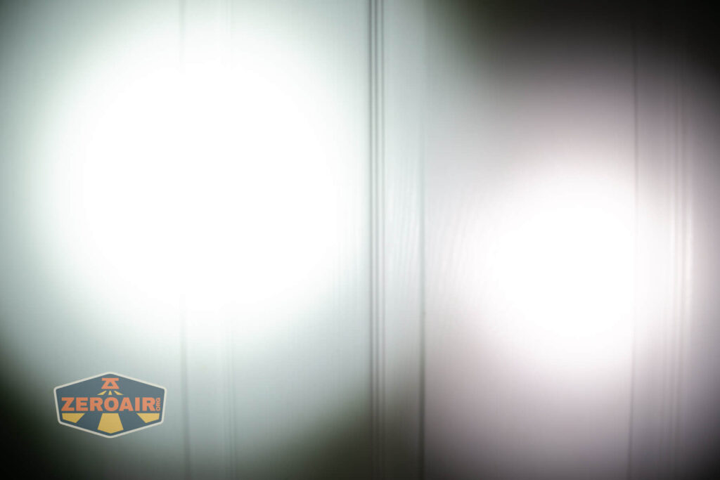 beamshots on door (at 1') compared to nichia 219b 4500K