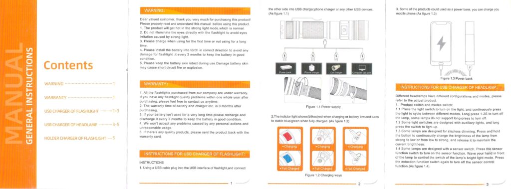 Superfire M12 Rechargeable flashlight manual