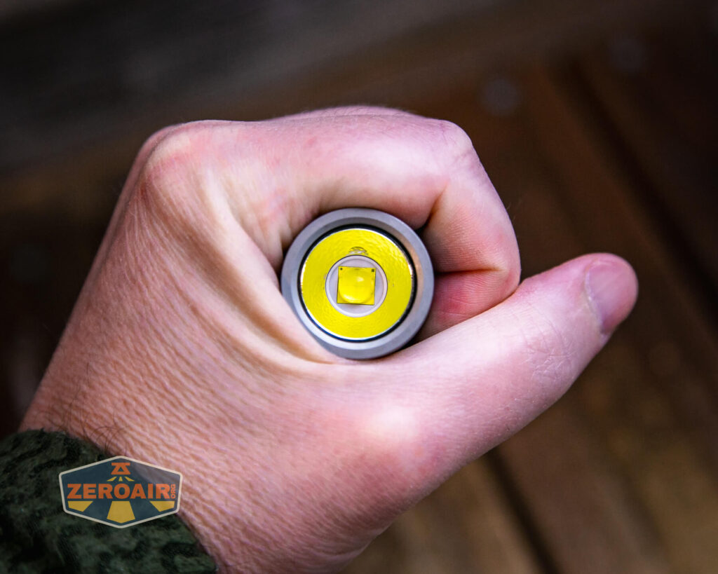 Thrunite T2 rechargeable flashlight in hand