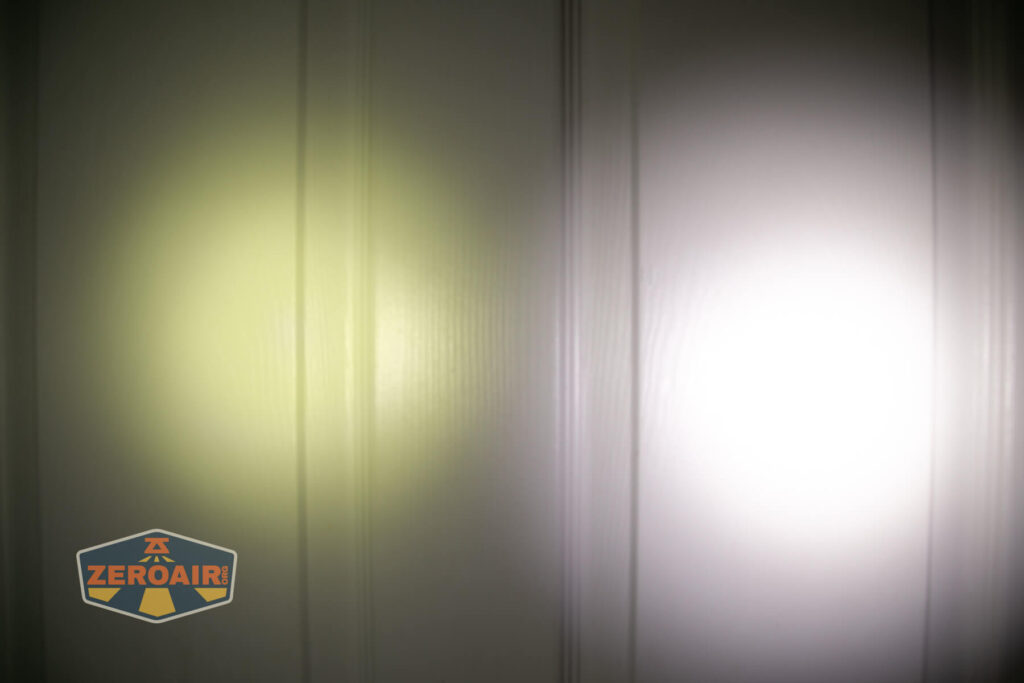 beamshots on door compared to nichia 219b