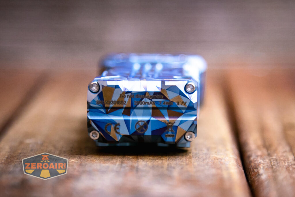 Wuben X-2 Owl Titanium flashlight tail view