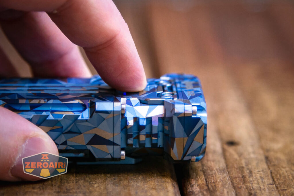 Wuben X-2 Owl Titanium flashlight e-switch actuation