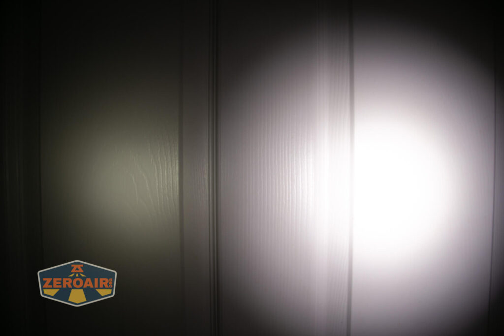 beamshots on door compared to nichia 219b