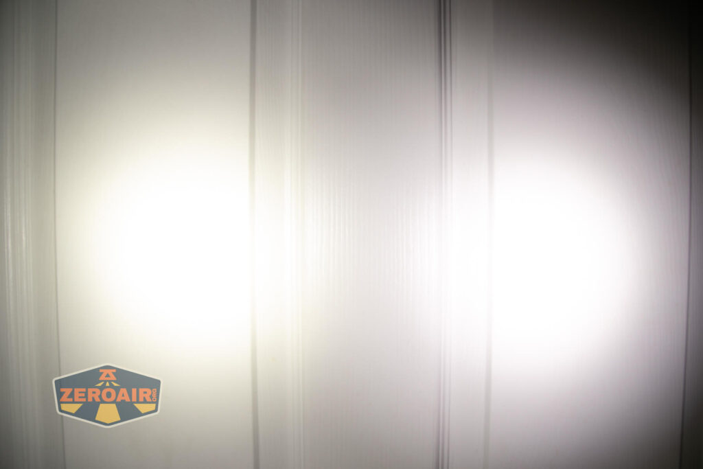 beamshots on door compared to nichia 219b