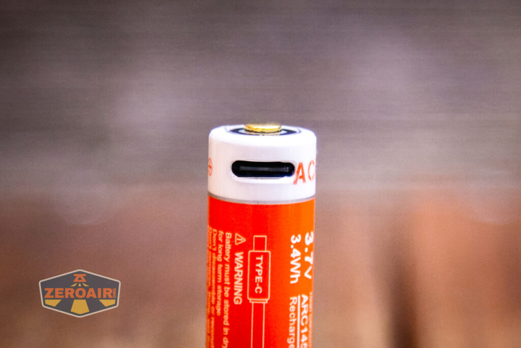 Acebeam H16 fishing headlamp usb-c charging port on cell