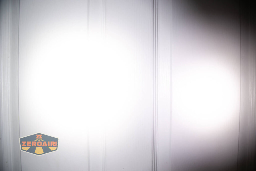 beamshots on door compared to nichia 219b