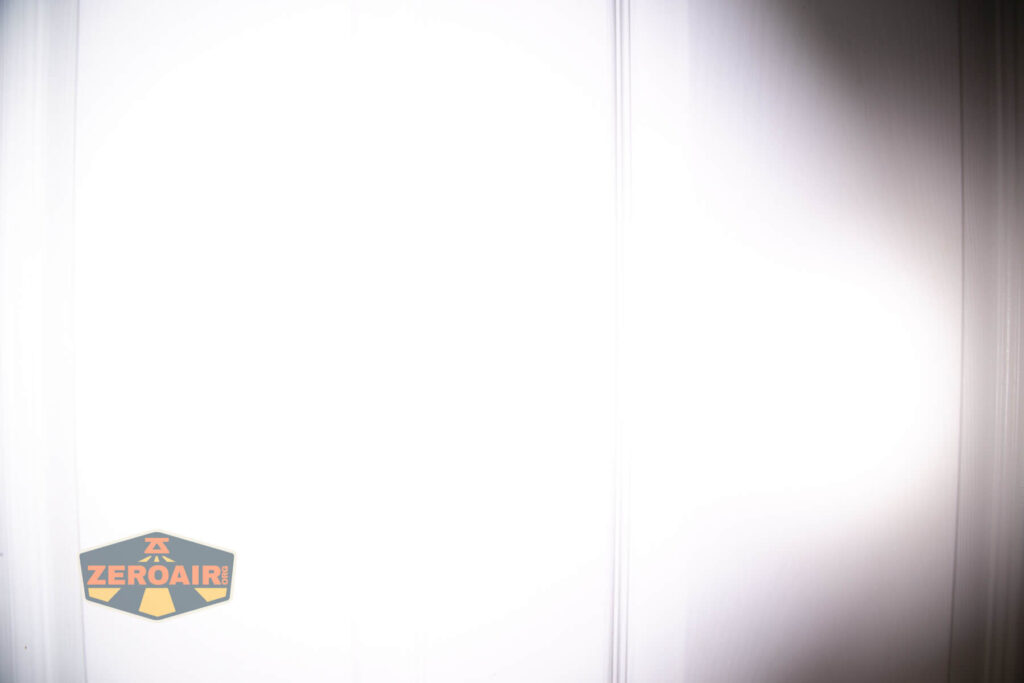 beamshots on door compared to nichia 219b