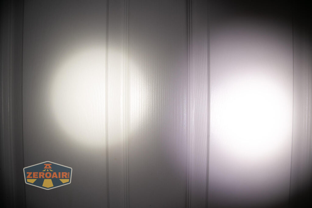 beamshots on door compared to nichia 219b