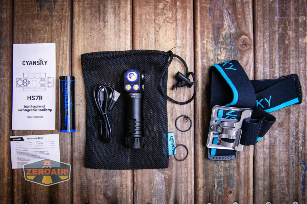 Cyansky HS7R multifunctional headlamp what's included