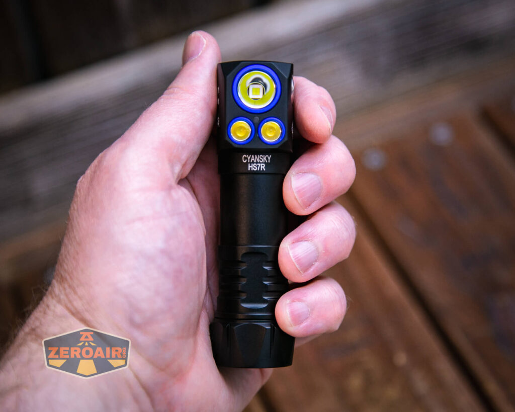 Cyansky HS7R multifunctional headlamp in hand