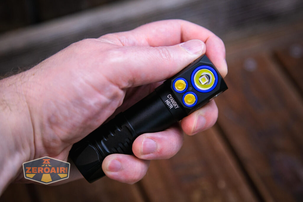 Cyansky HS7R multifunctional headlamp in hand