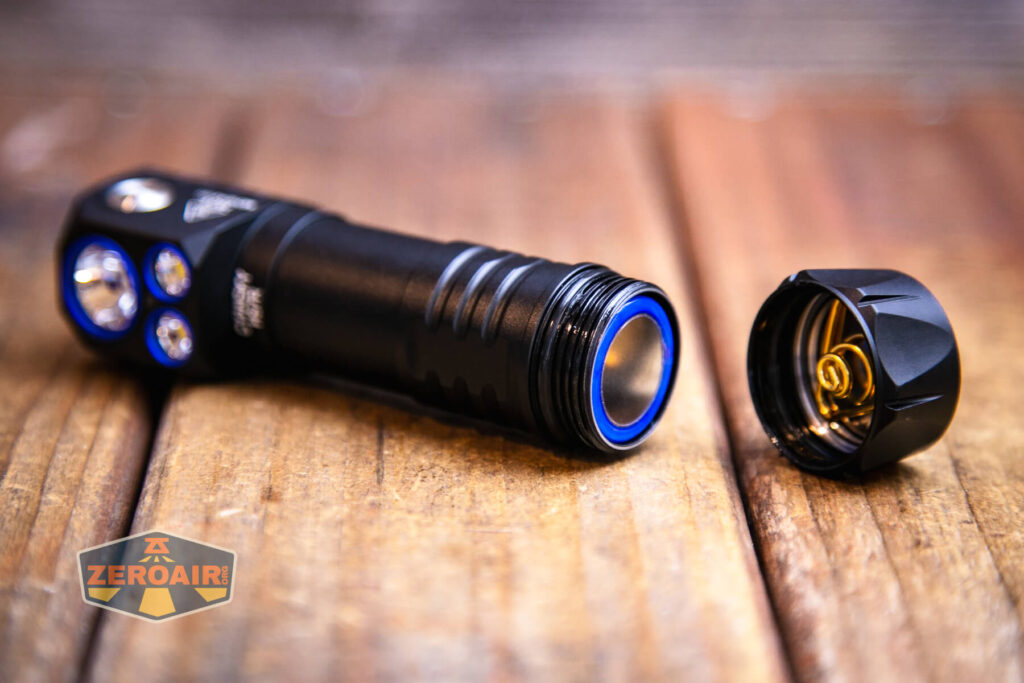 Cyansky HS7R multifunctional headlamp with included 21700 cell installed