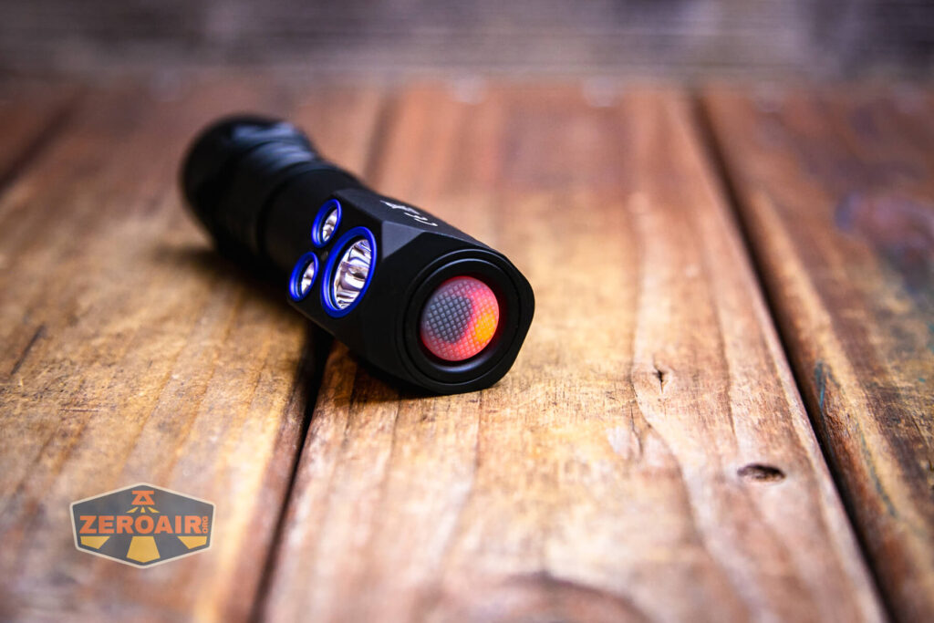 Cyansky HS7R multifunctional headlamp head e-switch indicating in red