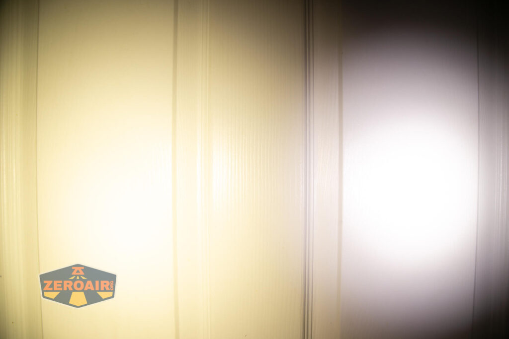 beamshots on door compared to nichia 219b