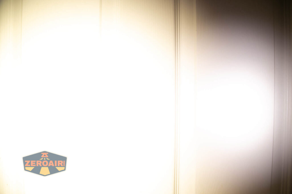 beamshots on door compared to nichia 219b