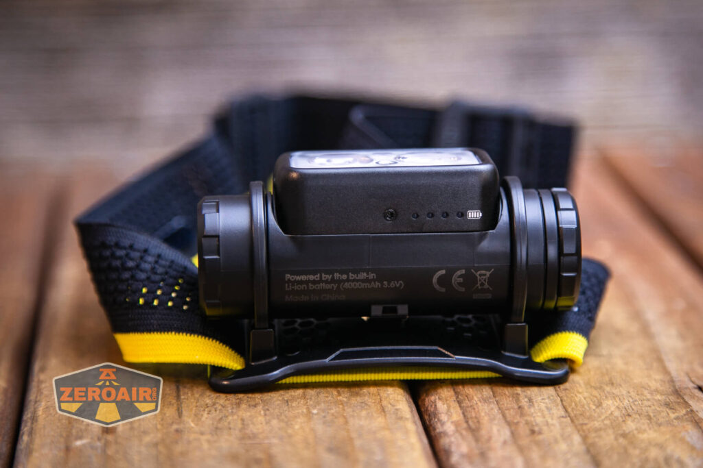 Nitecore NU50 headlamp bottom view