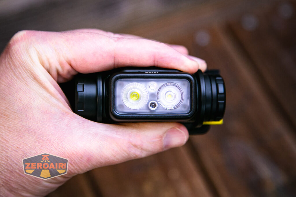 Nitecore NU50 headlamp in hand