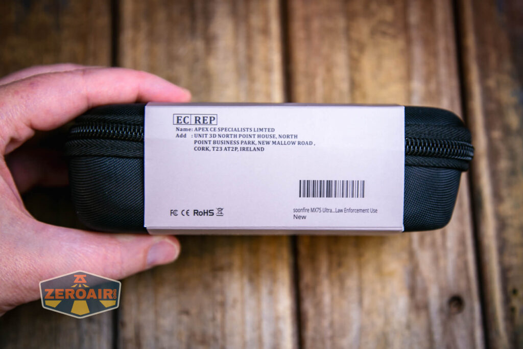 Soonfire MX75 flashlight box