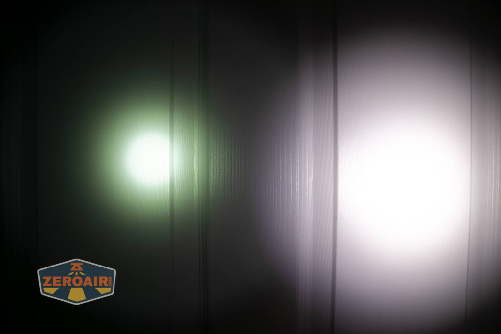 beamshots on door compared to nichia 219b