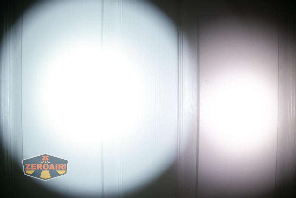 beamshots on door compared to nichia 219b
