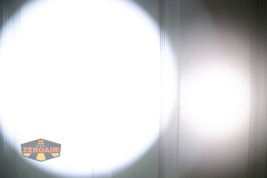 beamshots on door compared to nichia 219b