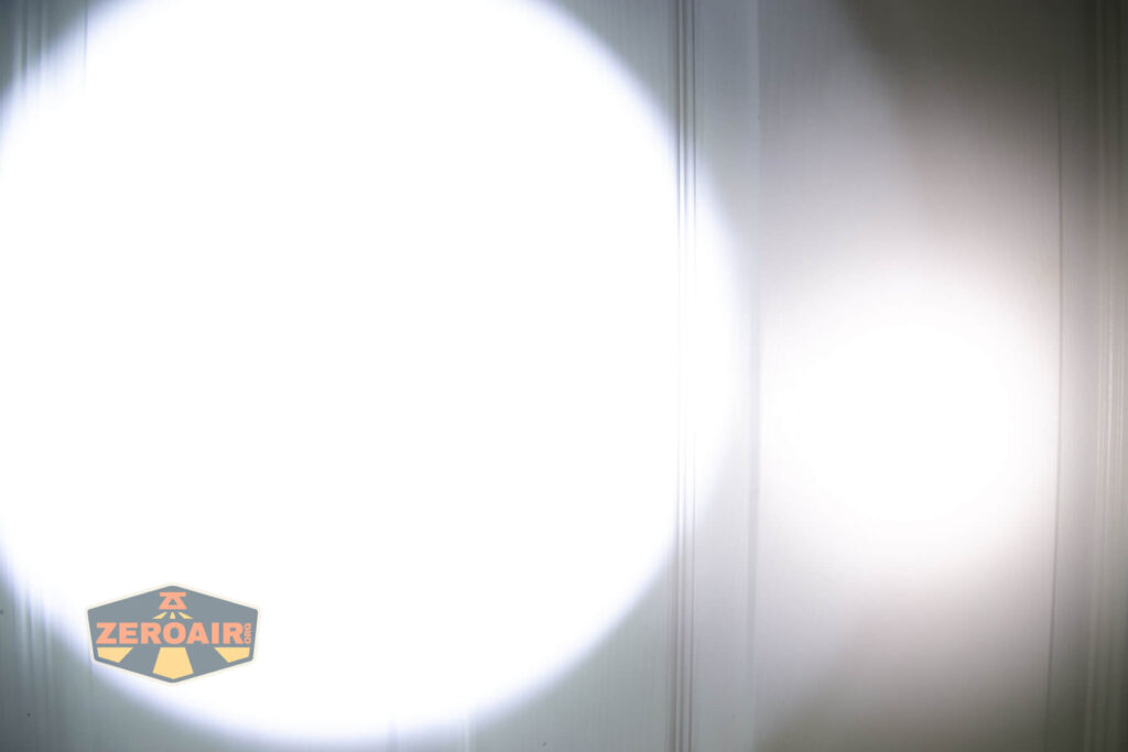 beamshots on door compared to nichia 219b