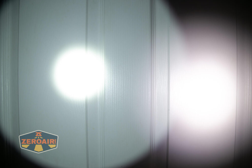 beamshots on door compared to nichia 219b