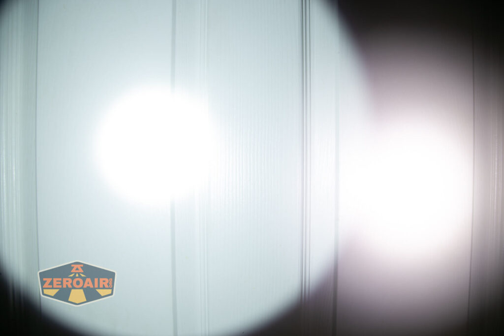 beamshots on door compared to nichia 219b