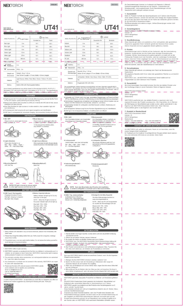 Nextorch UT41 signal flashlight manual