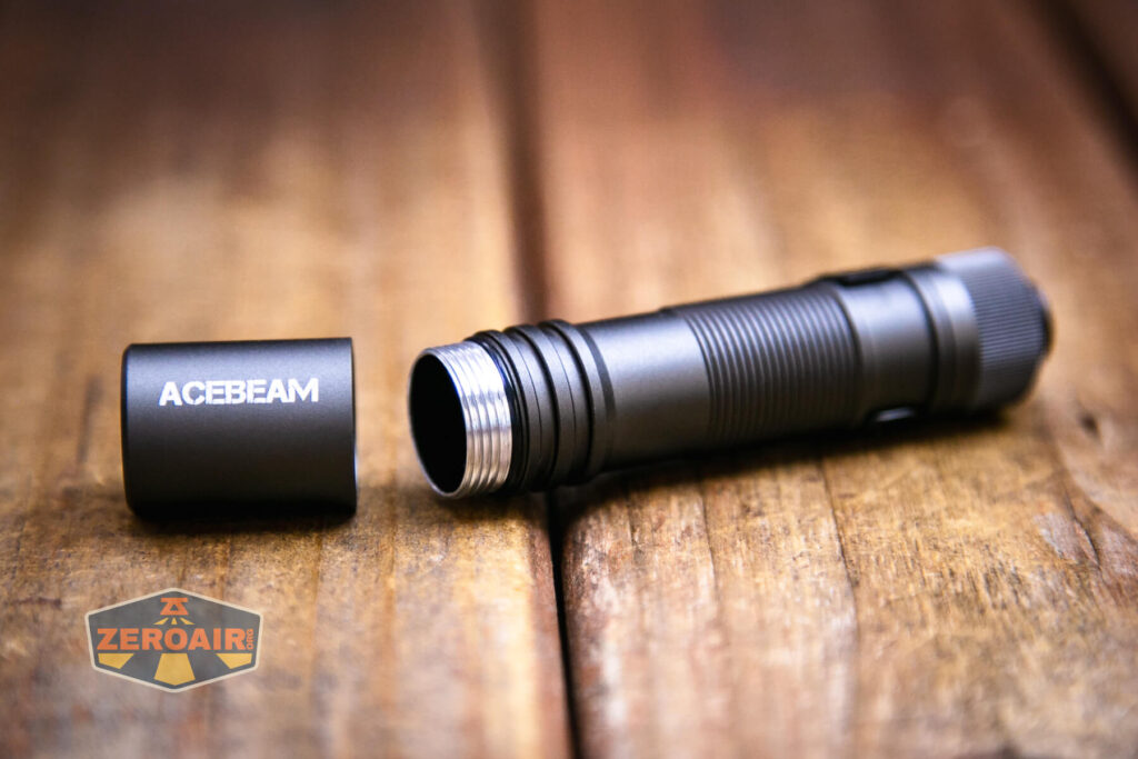 Acebeam Pokelit AA Gray flashlight head off