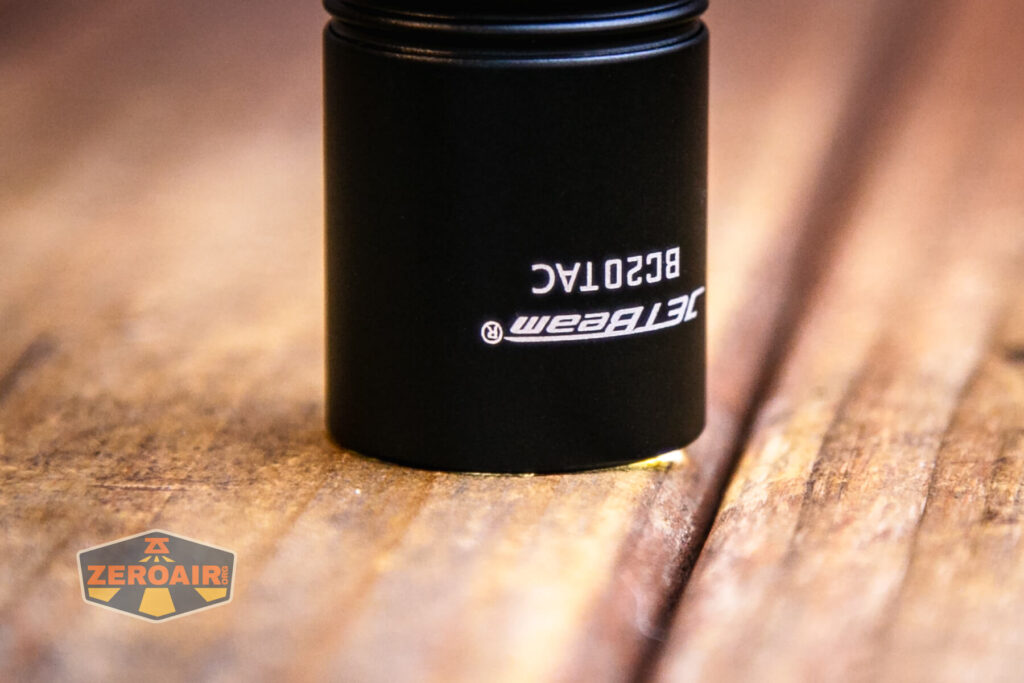 JETBeam BC20 TAC tactical flashlight flush bezel