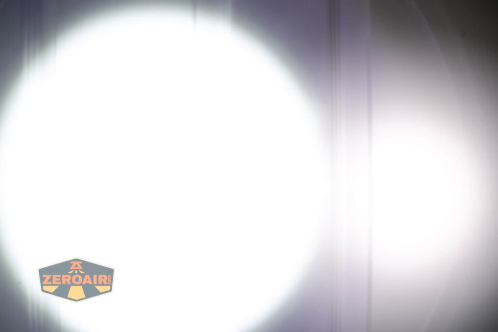 beamshots on door compared to nichia 219b