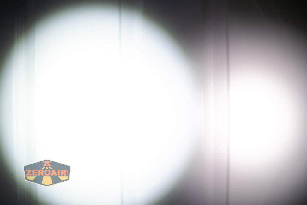 beamshots on door compared to nichia 219b