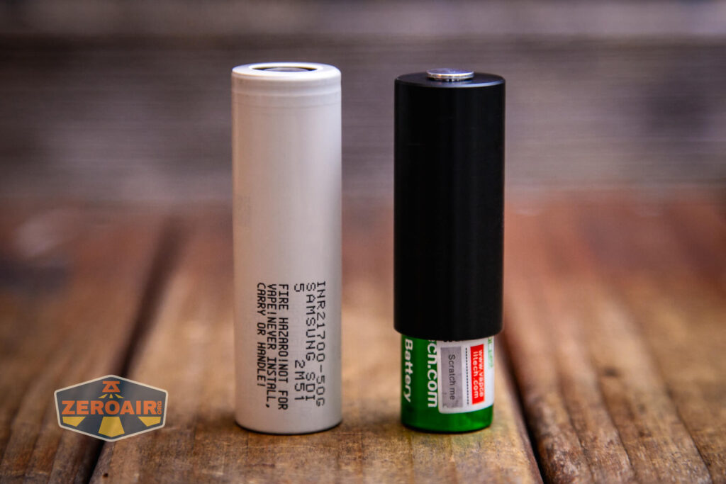 Lumintop FW21 X9LS flashlight with battery adapter to 18650