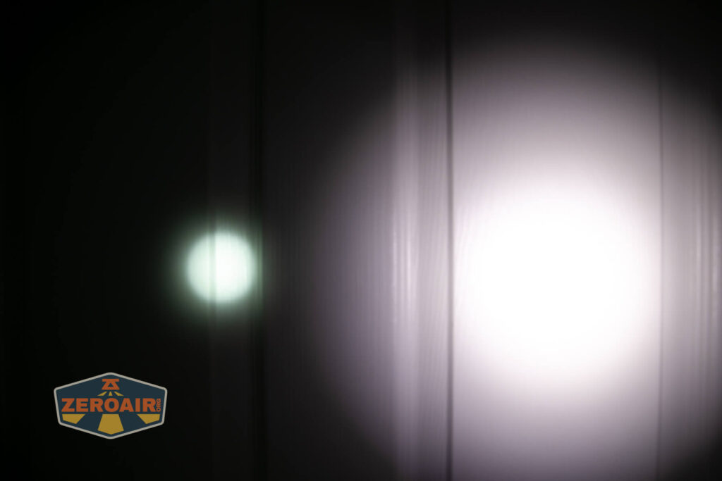 beamshots on door compared to nichia 219b