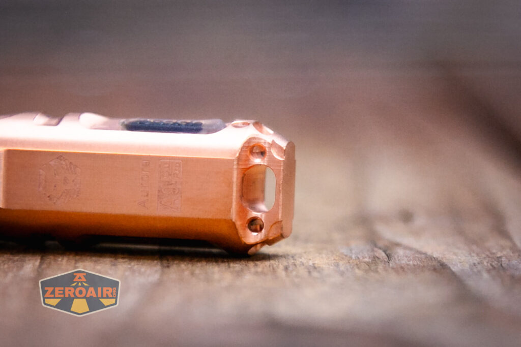 RovyVon Aurora A9 Pro Copper flashlight tritium holes