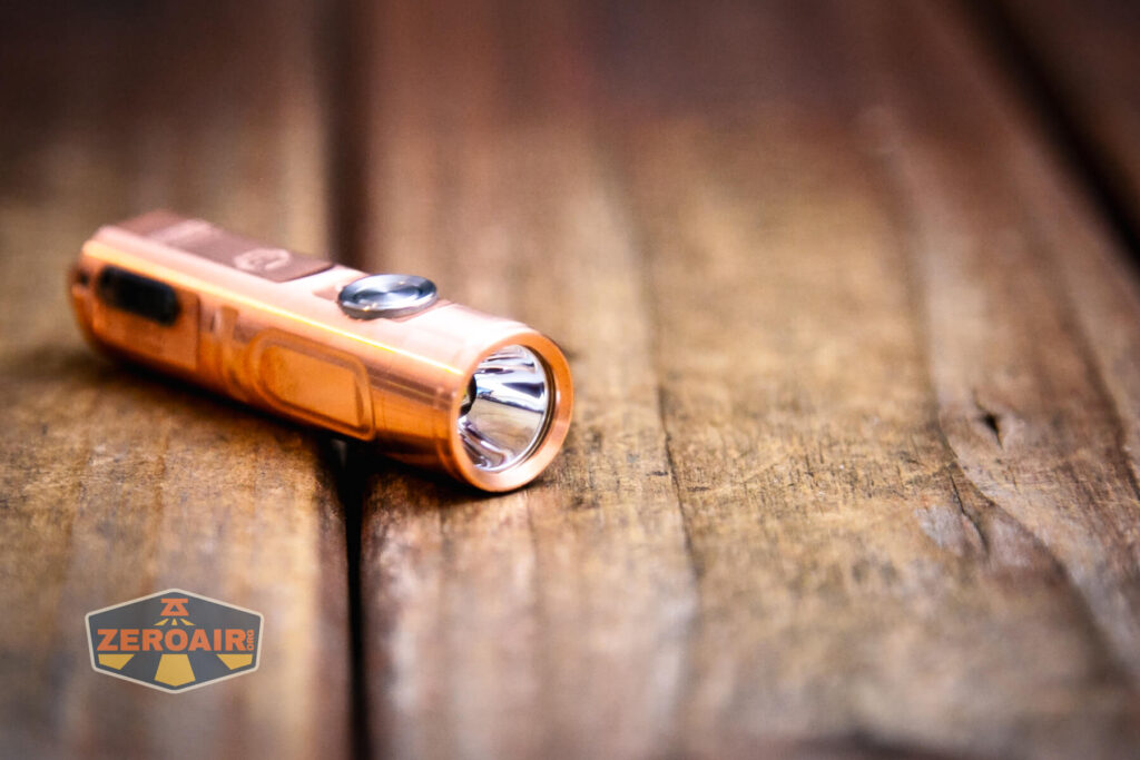 RovyVon Aurora A9 Pro Copper flashlight reflector detail