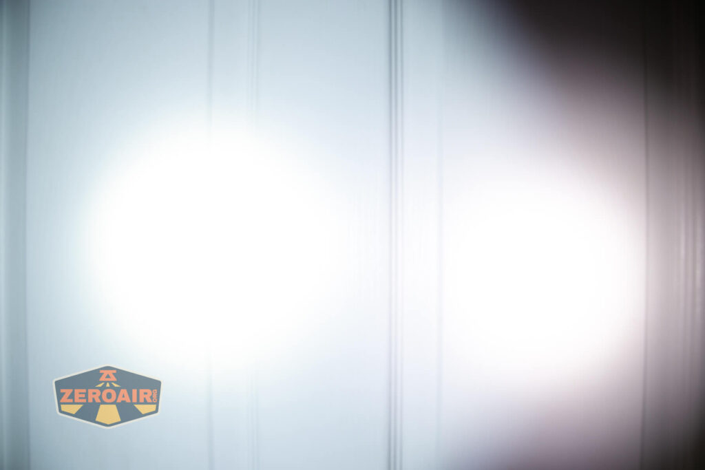 beamshots on door compared to nichia 219b