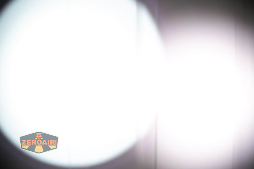 beamshots on door compared to nichia 219b