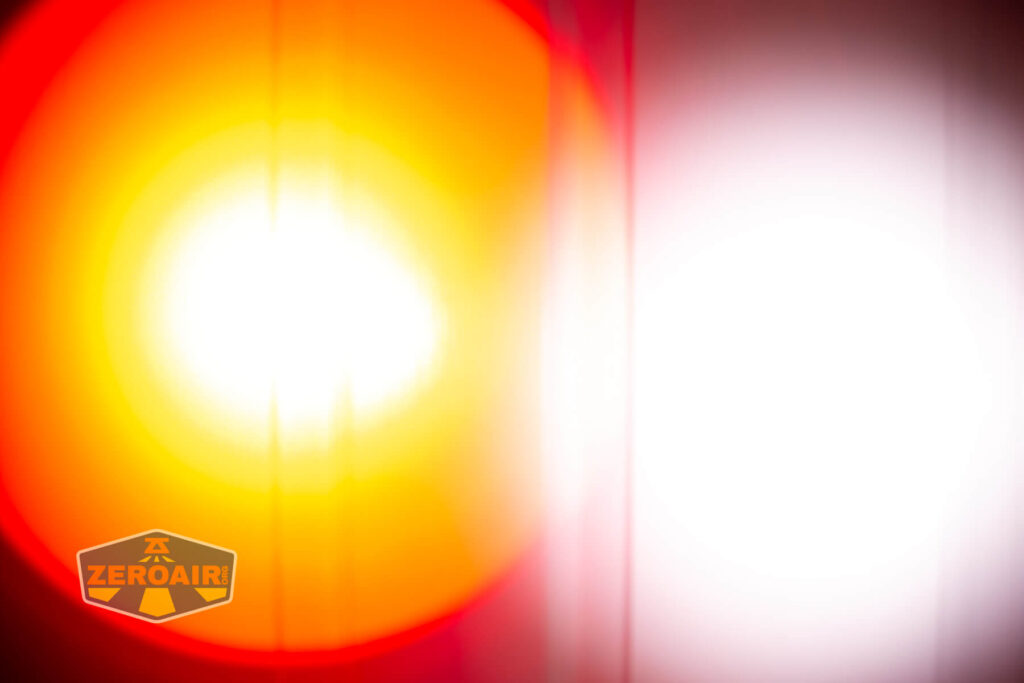 beamshots on door compared to nichia 219b